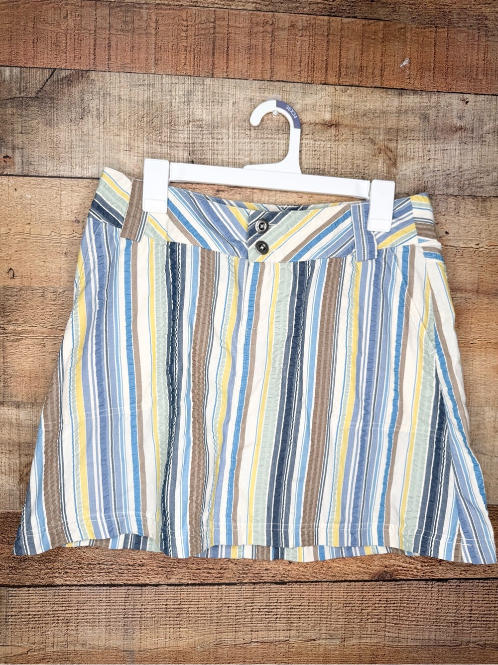 Patagonia Y2K Women’s Short Skirt Sz 8 Striped Cotton Blend Short Travel Casual